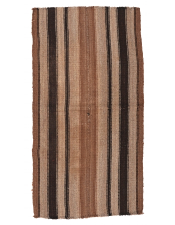 Striped Brown Vintage Small Kilim - 2`10″ x 5`4″