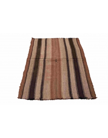 Striped Brown Vintage Small Kilim - 2`10″ x 5`4″