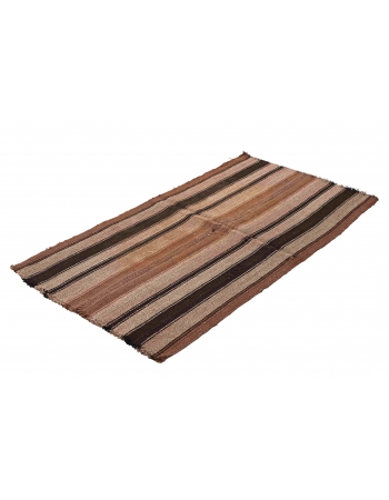 Striped Brown Vintage Small Kilim - 2`10″ x 5`4″