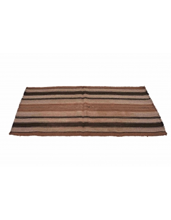 Striped Brown Vintage Small Kilim - 2`10″ x 5`4″