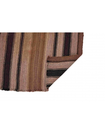 Striped Brown Vintage Small Kilim - 2`10″ x 5`4″