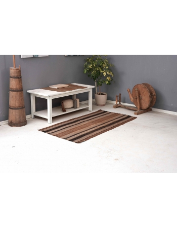 Striped Brown Vintage Small Kilim - 2`10″ x 5`4″