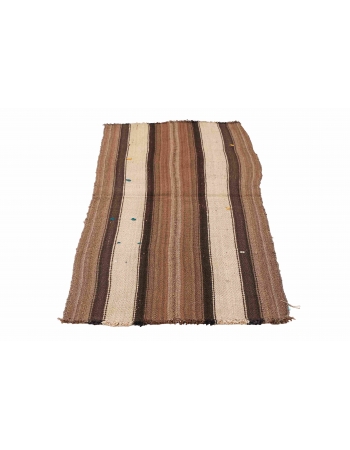 Brown Vintage Small Kilim Rug - 2`6″ x 5`2″