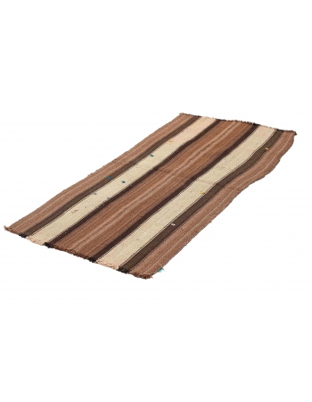 Brown Vintage Small Kilim Rug - 2`6″ x 5`2″