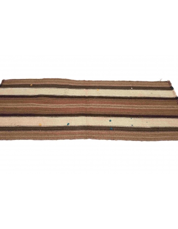 Brown Vintage Small Kilim Rug - 2`6″ x 5`2″