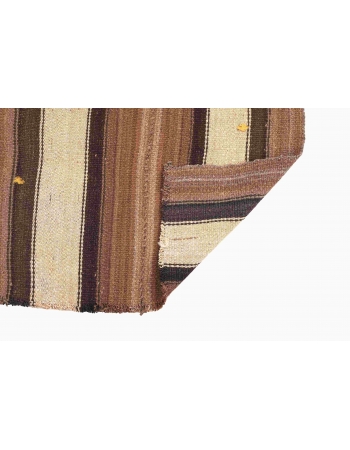 Brown Vintage Small Kilim Rug - 2`6″ x 5`2″
