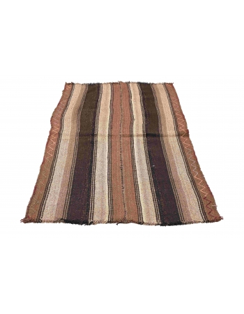 Vintage Brown Modern Kilim Rug - 3`3″ x 6`3″