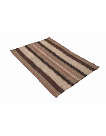 Brown Vintage Small Kilim Rug - 2`9″ x 4`3″