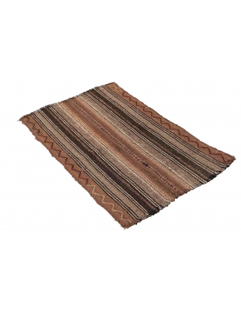 Small Vintage Brown Kilim Rug - 2`1″ x 3`2″