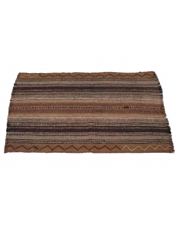 Small Vintage Brown Kilim Rug - 2`1″ x 3`2″