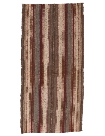Decorative Vintage Brown Kilim Rug - 2`6″ x 5`1″