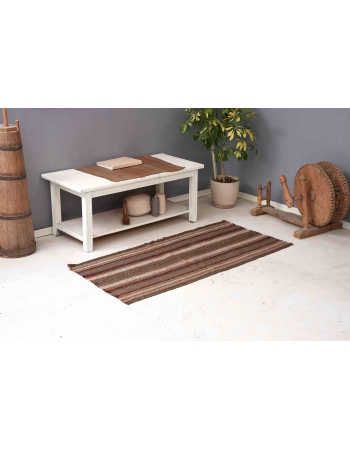 Decorative Vintage Brown Kilim Rug - 2`6″ x 5`1″