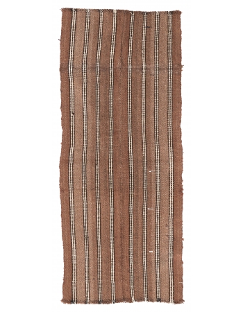 Brown Vintage Turkish Kilim Rug - 2`2″ x 5`7″