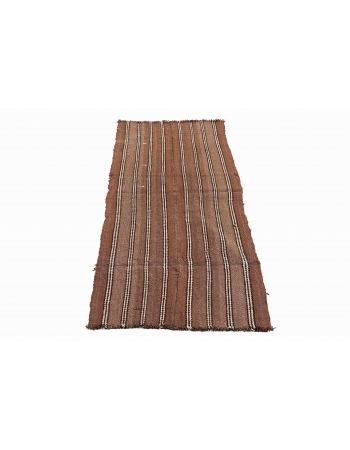 Brown Vintage Turkish Kilim Rug - 2`2″ x 5`7″
