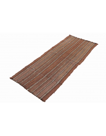 Brown Vintage Turkish Kilim Rug - 2`2″ x 5`7″