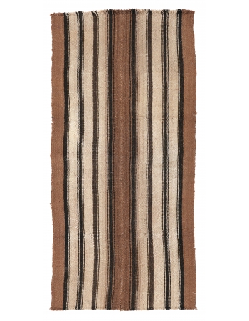Striped Vintage Brown Kilim Rug - 2`9″ x 6`0″