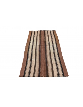 Striped Vintage Brown Kilim Rug - 2`9″ x 6`0″