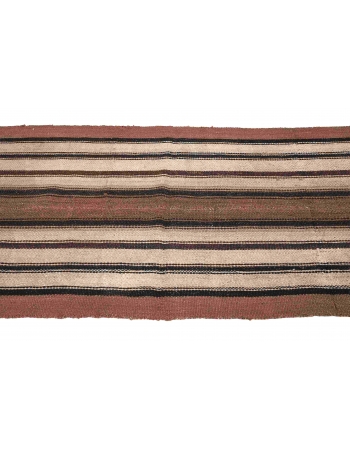 Striped Vintage Brown Kilim Rug - 2`9″ x 6`0″