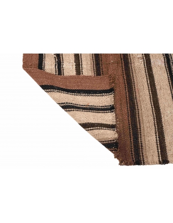 Striped Vintage Brown Kilim Rug - 2`9″ x 6`0″
