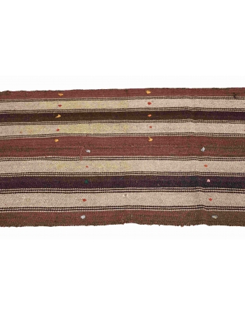 Vintage Brown Striped Kilim Rug - 2`6″ x 6`2″