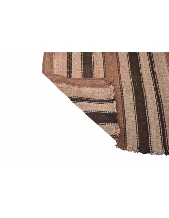 Brown Vintage Modern Kilim Rug - 2`10″ x 5`8″