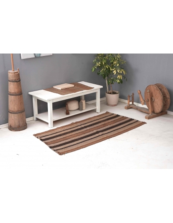 Brown Vintage Modern Kilim Rug - 2`10″ x 5`8″