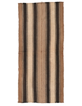 Decorative Brown Vintage Kilim Rug - 2`11″ x 6`4″