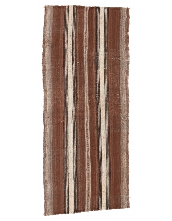 Brown Vintage Turkish Kilim Rug - 2`5″ x 5`9″