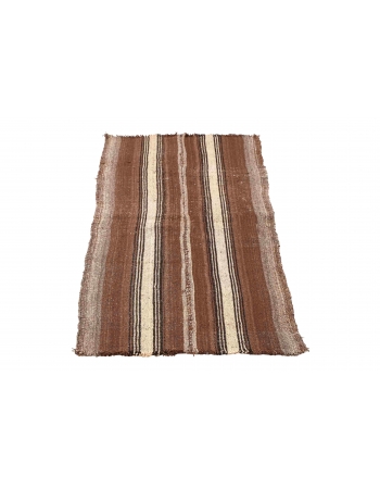 Brown Vintage Turkish Kilim Rug - 2`5″ x 5`9″