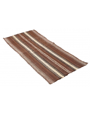 Brown Vintage Turkish Kilim Rug - 2`5″ x 5`9″