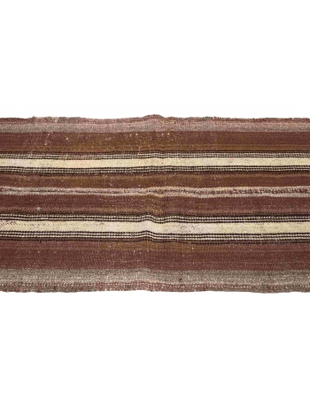 Brown Vintage Turkish Kilim Rug - 2`5″ x 5`9″