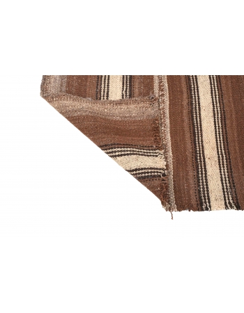 Brown Vintage Turkish Kilim Rug - 2`5″ x 5`9″