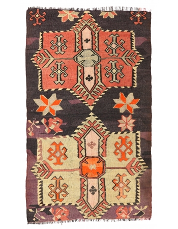 Vintage Decorative Small Kars Kilim Rug - 3`6″ x 6`0″