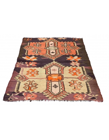 Vintage Decorative Small Kars Kilim Rug - 3`6″ x 6`0″