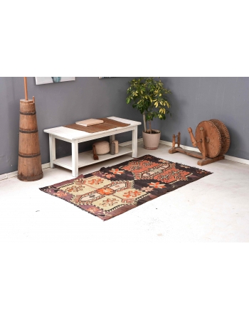Vintage Decorative Small Kars Kilim Rug - 3`6″ x 6`0″