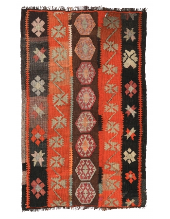Vintage Decorative Turkish Kilim Rug - 2`7″ x 3`11″