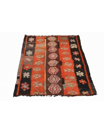 Vintage Decorative Turkish Kilim Rug - 2`7″ x 3`11″