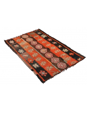 Vintage Decorative Turkish Kilim Rug - 2`7″ x 3`11″