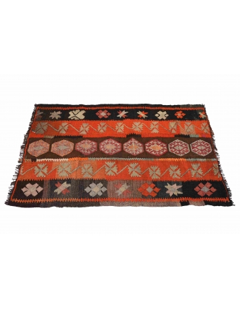 Vintage Decorative Turkish Kilim Rug - 2`7″ x 3`11″
