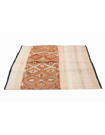 Decorative Vintage Turkish Kilim Rug - 4`5″ x 5`1″