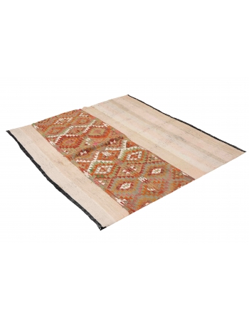 Decorative Vintage Turkish Kilim Rug - 4`5″ x 5`1″