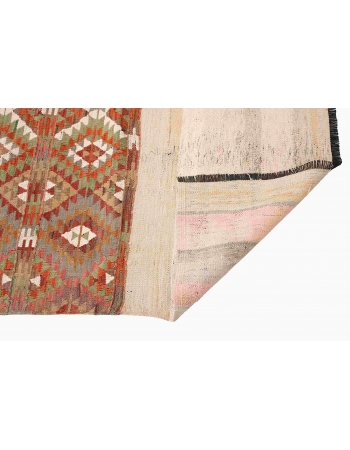 Decorative Vintage Turkish Kilim Rug - 4`5″ x 5`1″