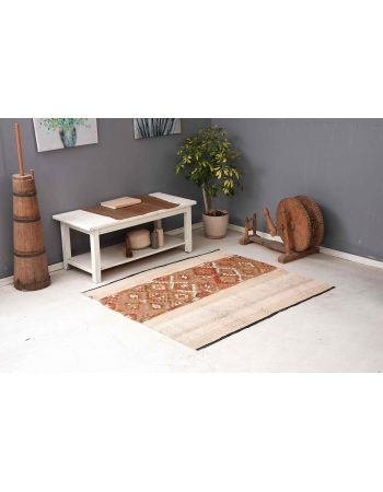 Decorative Vintage Turkish Kilim Rug - 4`5″ x 5`1″