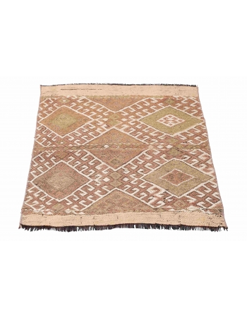 Small Embroidered Vintage Kilim Rug - 2`4″ x 3`5″