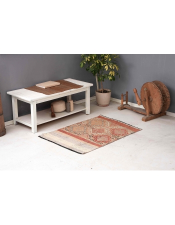 Vintage Embroidered Decorative Kilim Rug - 2`8″ x 4`0″
