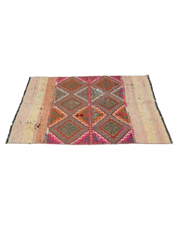 Vintage Colorful Small Kilim Rug - 3`1″ x 4`9″