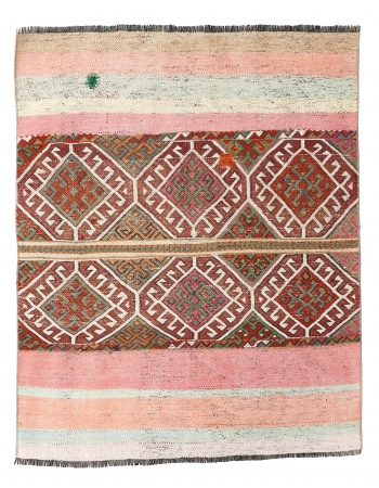 Decorative Vintage Turkish Kilim Rug - 3`3″ x 4`2″