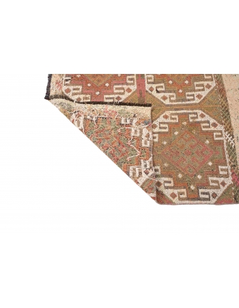Faded Turkish Small Kilim Rug - 4`3″ x 4`6″
