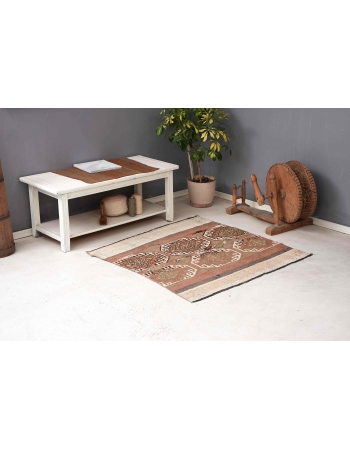 Decorative Vintage Kilim Rug - 3`11″ x 4`2″