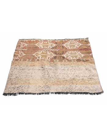 Vintage Decorative Turkish Kilim Rug - 3`11″ x 4`0″